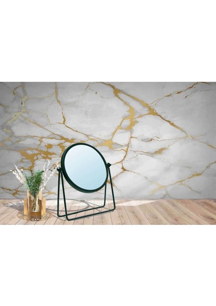 Şık Siyah Metal Yuvarlak Makyaj Aynası, Çekici ve Kullanışlı Tasarım