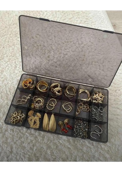 18 Bölmeli Siyah Takı Kutusu, Organizer ve Dikiş Kutusu, Şık ve Kullanışlı Tasarım modelleri