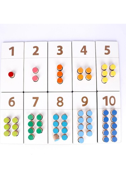 Renkli Sayma Tabletleri Ahşap Oyuncak / Sayma Becerisi