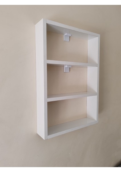 Beyaz Ahşap Dekoratif 3 Raflı Mutfak Duvar Rafı - Çok Amaçlı Kullanım fırsatları