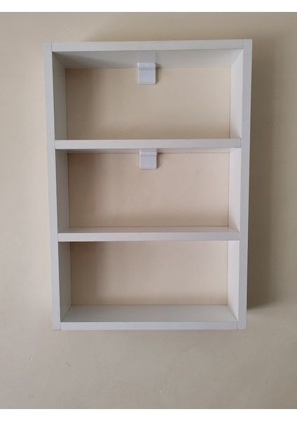 Beyaz Ahşap Dekoratif 3 Raflı Mutfak Duvar Rafı - Çok Amaçlı Kullanım indirimleri