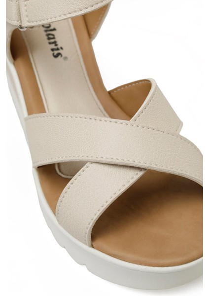 308569.Z 5fx Bej Kadın Dolgu Topuk Sandalet