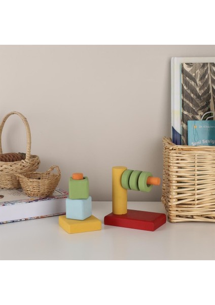 Ahşap Geometrik Istifleme Oyuncağı