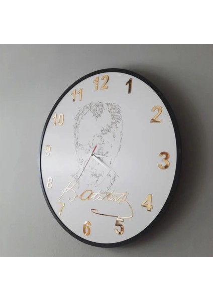 Bch Atatürk ve Imzası Detaylı Duvar Saati