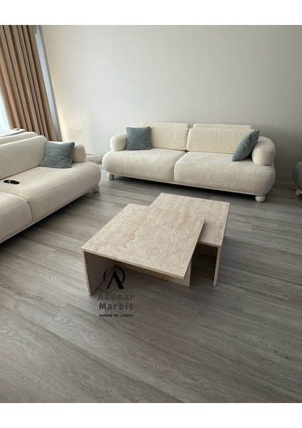 Traverten Orta Sehpa, Ikili Orta Sehpa, Özel Ölçü, Gerçek Traverten Orta Sehpa, %100 Traverten modelleri