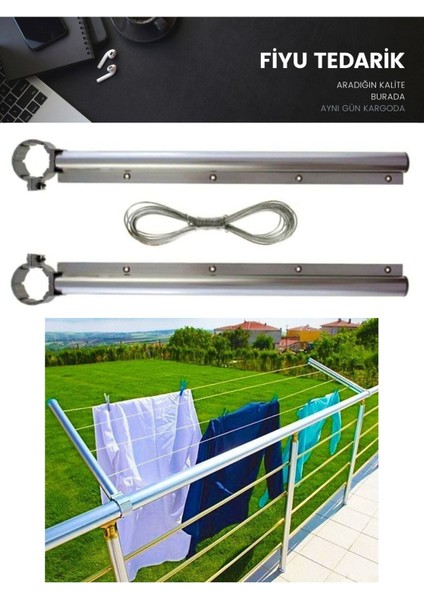 Bej Yuvarlak Küpeşte, Balkon Askısı, Alüminyum, Ip Dahil, Alyanlı, Contalı, Dayanıklı.