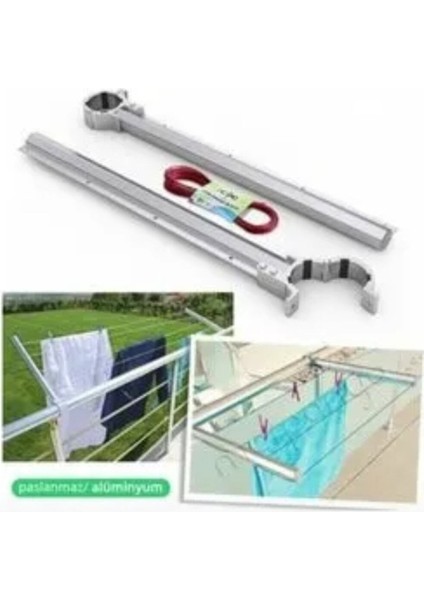 Bej Balkon Çamaşır Kurutmalığı, Dayanıklı ve Şık Tasarım