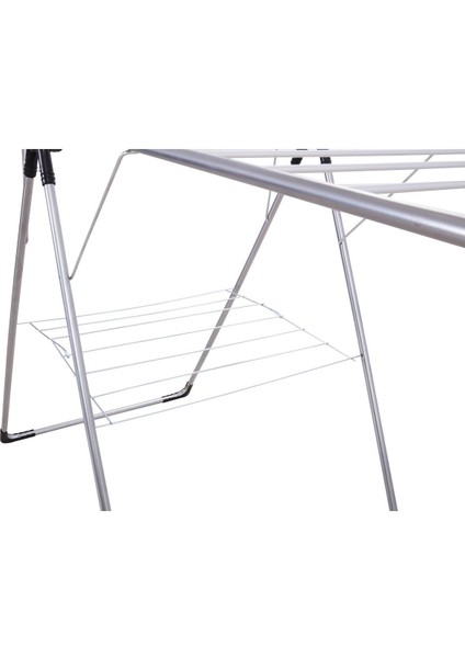 Yarı Alüminyum Çamaşır Kurutmalık, Sepetli ve Katlanabilir Askı, Ev Için Siyah