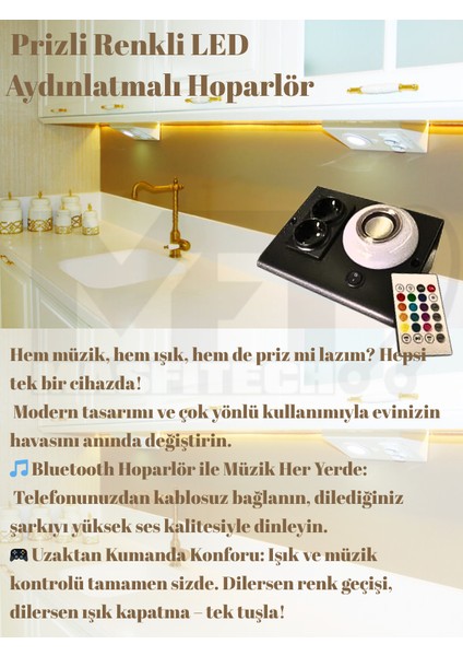 Dolap ve Tezgah Altı Bluetooth Müzik Çalar Prizmatik Venüs Kablolu (3 Metre) indirimleri