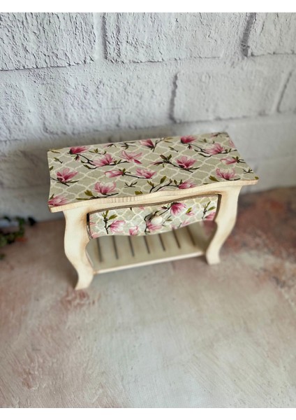 Pembe Çiçekli Mini Çekmeceli Dresuar ve Takı Kutusu fiyatları