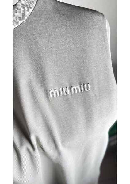 Taş Rengi Nakış Logolu Erkek T-Shirt fırsatları