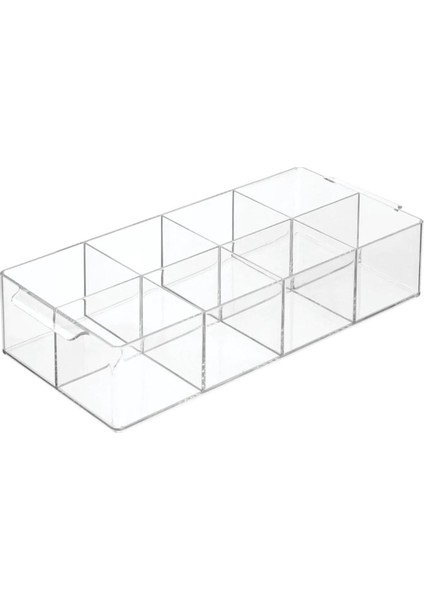 8 Bölmeli Çok Amaçlı Beyaz Pleksi Kutu, Düzen ve Saklama Için Şık Çözüm