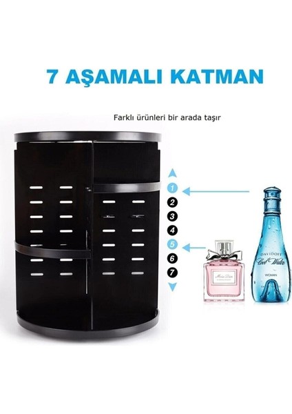 Şık Siyah 360 Dönebilen Makyaj Organizeri, Pratik ve Kullanışlı Ürün fırsatları
