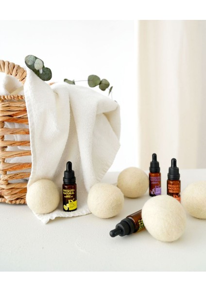 3’lü Doğal Yün Kurutma Topu Seti, Krem