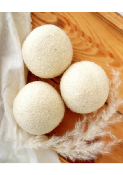 3’lü Doğal Yün Kurutma Topu Seti, Krem indirimleri