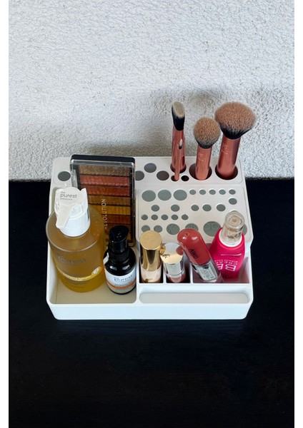 Beyaz Makyaj ve Fırça Düzenleyici, Şık ve Kullanışlı Tasarım indirimleri