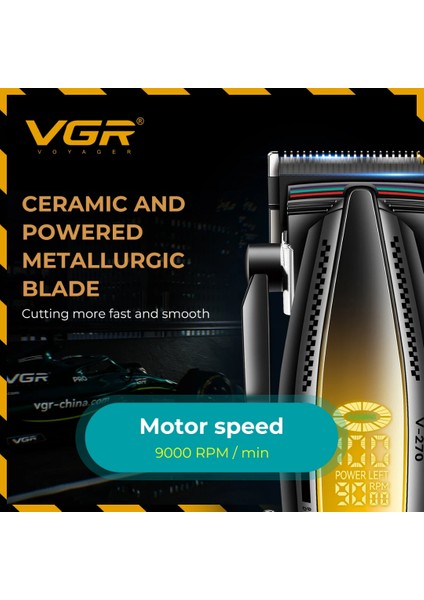 Vgr V-270 Profesyonel Saç Kesme Makinesi, 9000 Rpm Yüksek Hızlı Motor ve LED Ekran