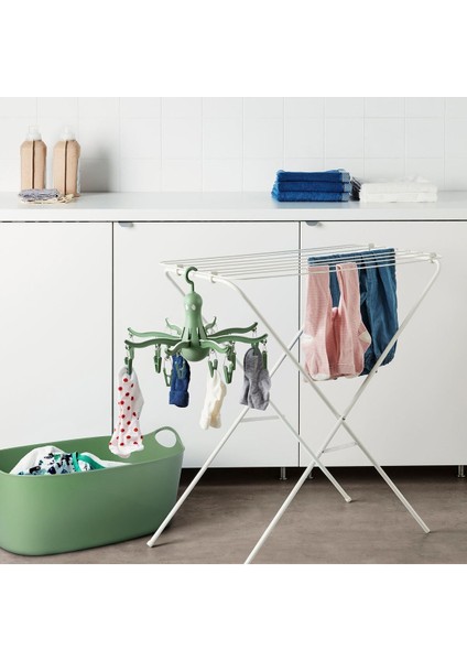 Yeşil 16 Mandallı Çamaşır Kurutma Askısı, Çok Renkli, Dayanıklı ve Pratik Kullanım fiyatları