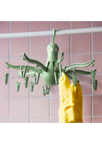 Yeşil 16 Mandallı Çamaşır Kurutma Askısı, Çok Renkli, Dayanıklı ve Pratik Kullanım modelleri