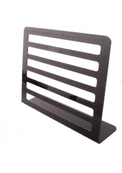 Pleksi Siyah Aralıklı Küpe Tutucu, Şık ve Kullanışlı Takı Sergileme Ünitesi