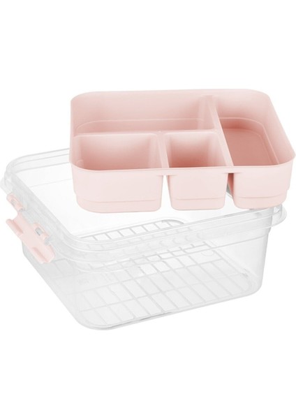 Pembe Kapaklı Çok Amaçlı Bölmeli Saklama Kutusu, Organizer ve Hobi Malzemesi fiyatları