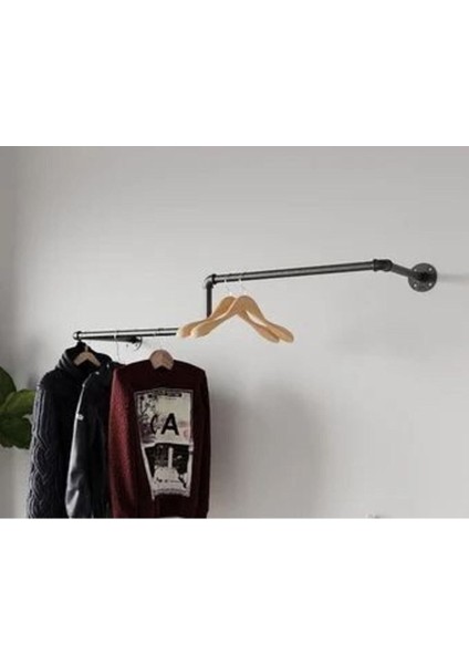 Şık Siyah Dekoratif Boru Askılığı, Estetik ve Fonksiyonel Tasarım ile fiyatları