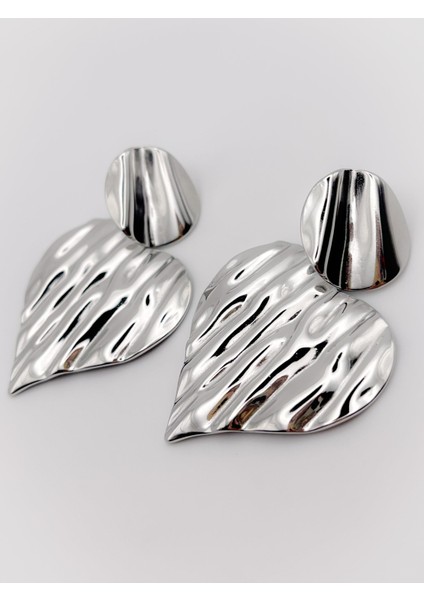 Çelik Küpe Asimetrik Tırtıklı Sallantılı Kalp Küpe fırsatları