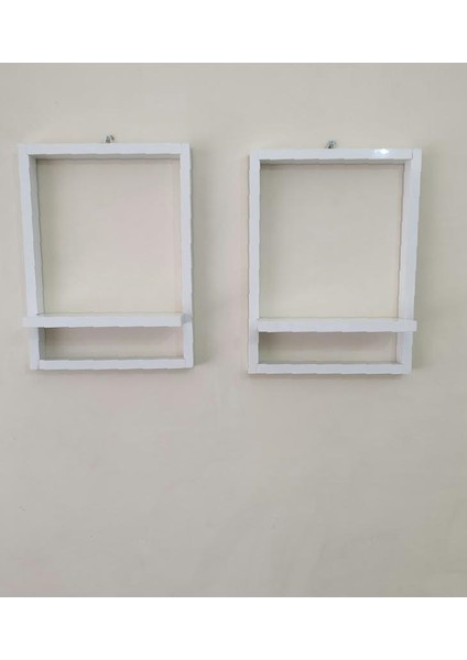 Beyaz Dekoratif Raflı Çerçeve - 2 Adet fırsatları