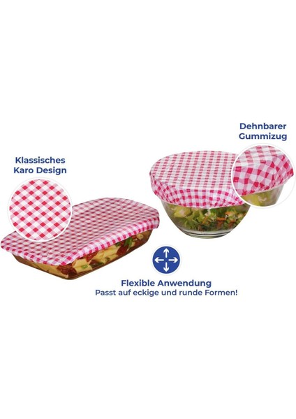 Gbmotion Klasik Gingham Tabak Kılıfı – 12’li Mutfak Şapkası Seti, 5 Farklı Boyut, Kırmızı Beyaz, Yeniden Kullanılabilir Esnek Kapaklar fırsatları