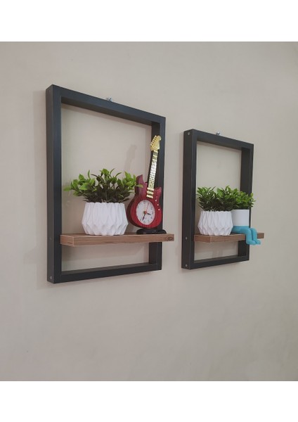 Antrasit Dekoratif Raflı Çerçeve - 2 Adet fiyatları