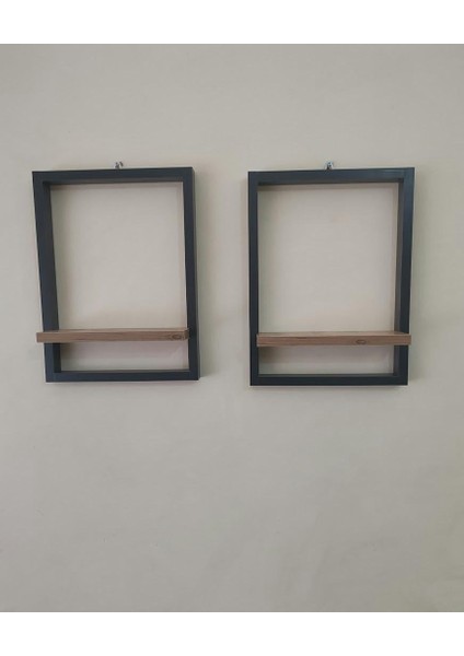 Antrasit Dekoratif Raflı Çerçeve - 2 Adet fırsatları