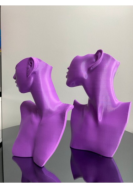 Mor Renk Dekoratif Takı Mankeni 2'li Set, 23 ve 21 Cm, Takı Teşhir ve Organizer fiyatları