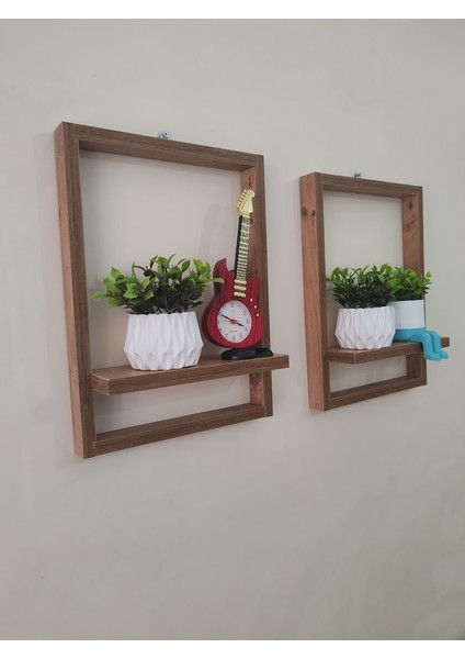 Atlantik Ceviz Dekoratif Raflı Çerçeve - 2 Adet fiyatları