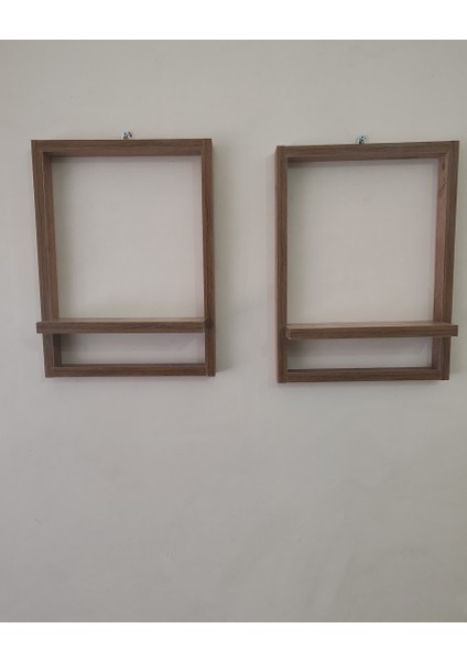 Atlantik Ceviz Dekoratif Raflı Çerçeve - 2 Adet indirimleri