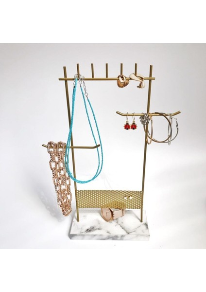 Beyaz Tasarım Detaylı Şık Takı Standı, Zarif ve Kullanışlı Dekorasyon Aksesuarı modelleri