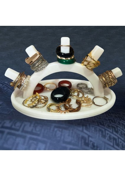 Beyaz Güneş Temalı Takı Düzeni, Yüzük ve Küpe Saklama Standı fırsatları