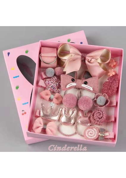 18'li Hediyelik Çanta Kutulu Bebek Toka Seti - Kız Çocuk Yıldız Fiyonk Çıtçıt Lastik Pens Saç Tokası indirimleri