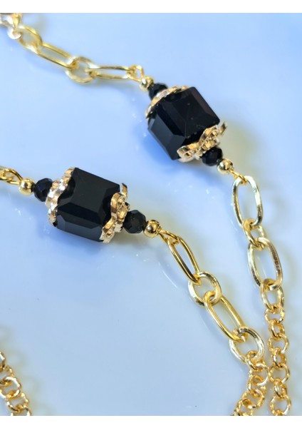 Gözlük Zinciri Altın Kaplama Zincirli Küp Kristal Taşlı Gözlük Askısı fiyatları