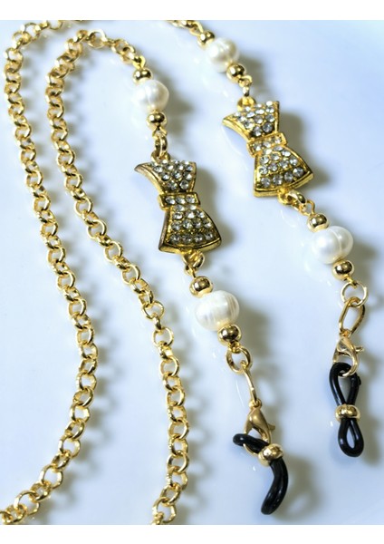 Bayan Gözlük Zinciri Gerçek Inci Boncuklu Zirkon Taşlı Kurdela Figürlü Gözlük Zinciri fiyatları