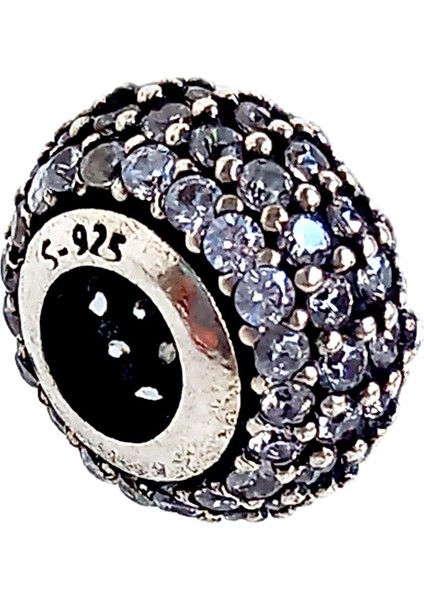 925 Ayar Gümüş Kafes Disk Tasarım Beyaz Zirkon Taşlı Pan Uyumlu Kadın Charm Doğum Günü Hediye fiyatları