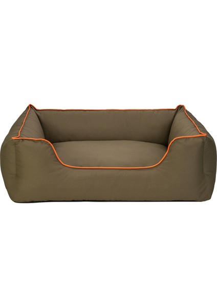 Alpha Köpek Yatağı Haki W Turuncu Biye L 105X85CM Lzwdr
