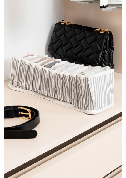 Akordiyon Organizer Çekmece Içi Düzenleyici Gri (S) fırsatları