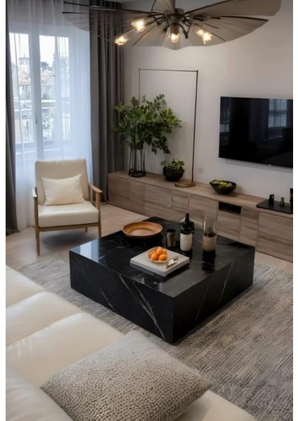 Siyah Mermer Küp Sehpa - Coffee Table fiyatları