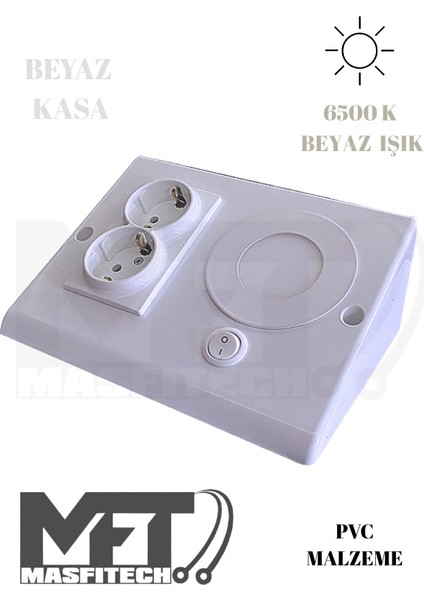 Dolap & Tezgah Altı Prizli Aydınlatma 3 Watt (Beyaz Işık)
