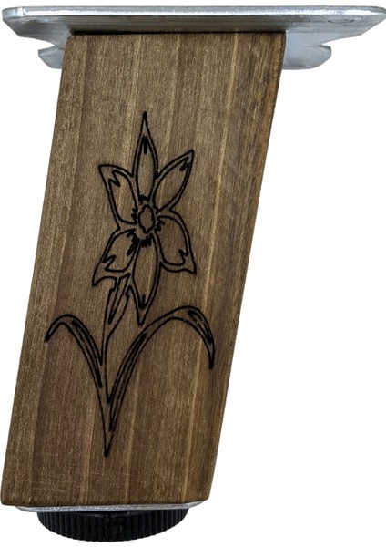 Kale Eğimli Ayarlı Çiçek Desenli Ahşap Ayak Mobilya Masa ve Dolap Ayağı(Koyu Ceviz)(Ceviz Ağacı) fiyatları