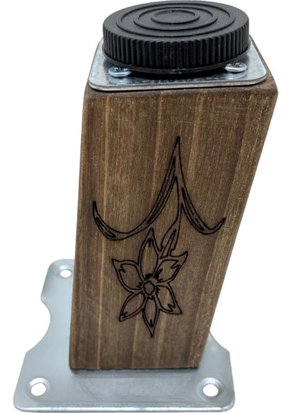 Kale Eğimli Ayarlı Çiçek Desenli Ahşap Ayak Mobilya Masa ve Dolap Ayağı(Koyu Ceviz)(Ceviz Ağacı) modelleri