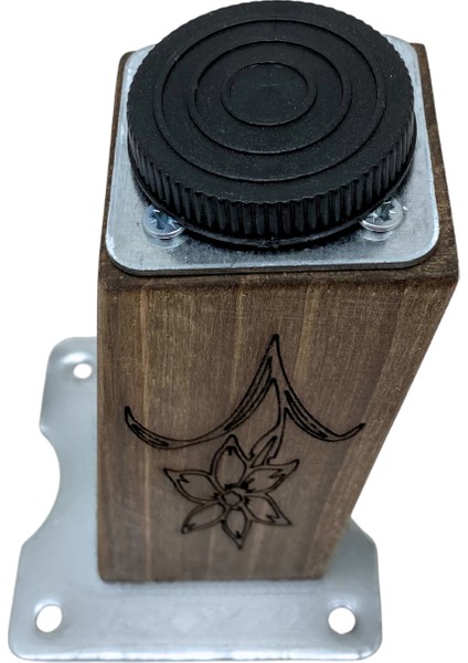 Kale Eğimli Ayarlı Çiçek Desenli Ahşap Ayak Mobilya Masa ve Dolap Ayağı(Koyu Ceviz)(Ceviz Ağacı) fırsatları