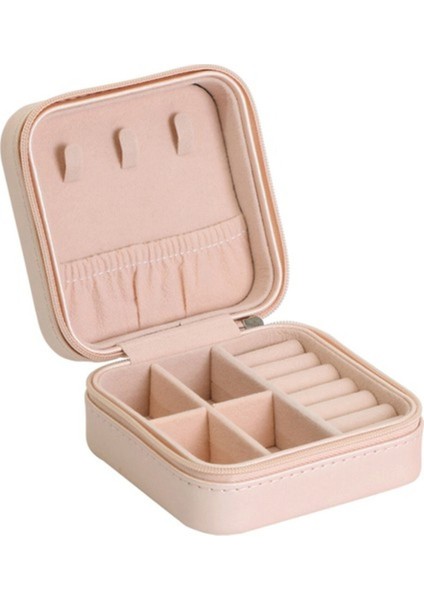 Pembe Seyahat Mücevher Kutusu ve Ayna, Pratik ve Şık Saklama Çözümü