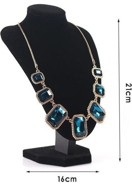 Kadife Kumaşlı Takı Vitrin Standı, Siyah, 16X21CM, Şık ve Zarif Tasarım fiyatları