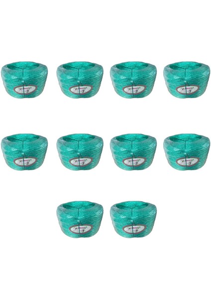 Yeşil Naylon Örgü Çamaşır Ipi, 100M, 10 Adet, Dayanıklı ve Pratik Kullanım Sağlar.